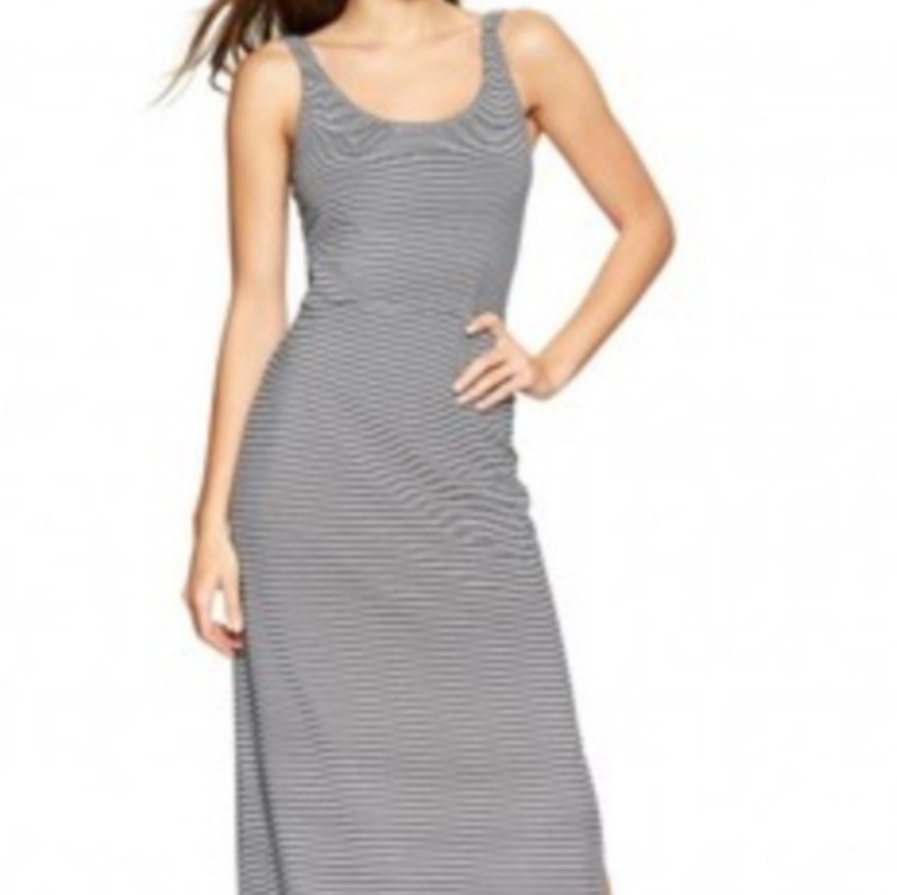 Gap Navy Blue and White Stripe Maxi Dress